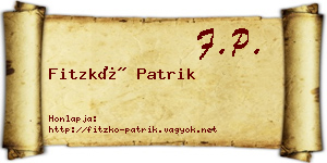 Fitzkó Patrik névjegykártya