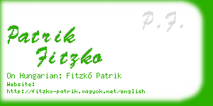 patrik fitzko business card